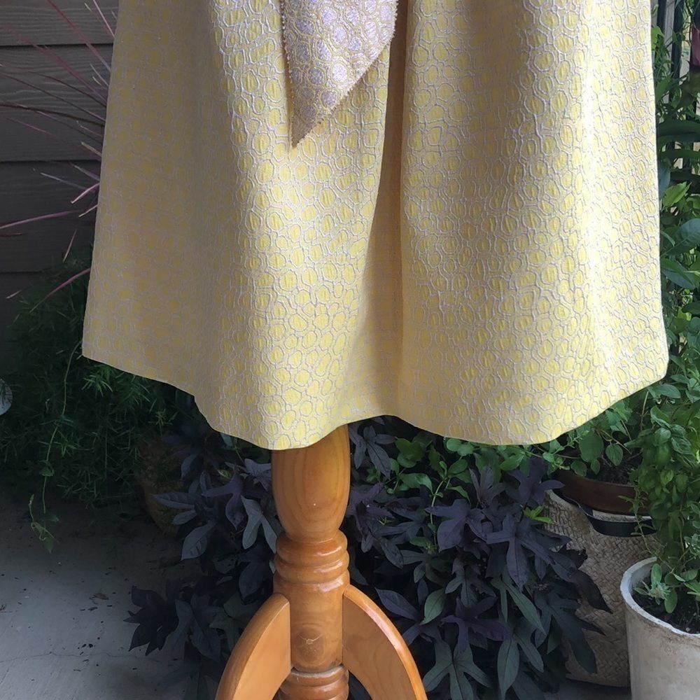 COPY - Kay Unger Gorgeous Pale Yellow Midi Cocktail Dress - Picture 4 of 12
